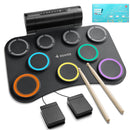 Donner Electric Drum Pad, 9 Pads Electronic Drum Set Roll Up Quiet Drum Pad Built-in Speaker, 40 Drum Lessons Included