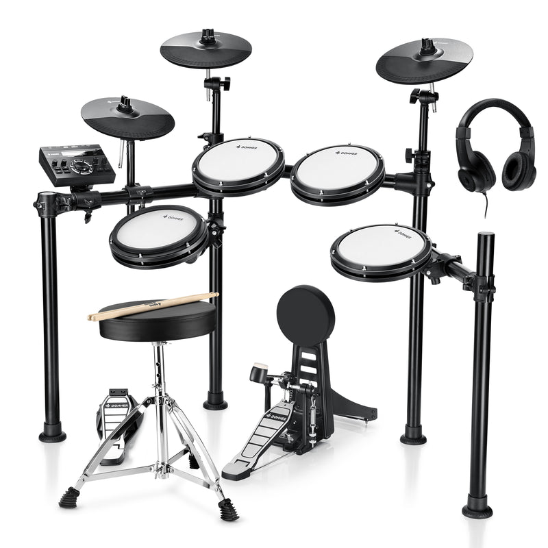 Donner DED-200 Electronic Drum Set 5-Drum 3-Cymbal 450-Sound with Headphones/Drum Throne