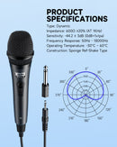 Moukey MWm-5 Karaoke Dynamic Microphone with 13 ft Cable, Compatible w/Karaoke Machine/PA System/Amp/Mixer