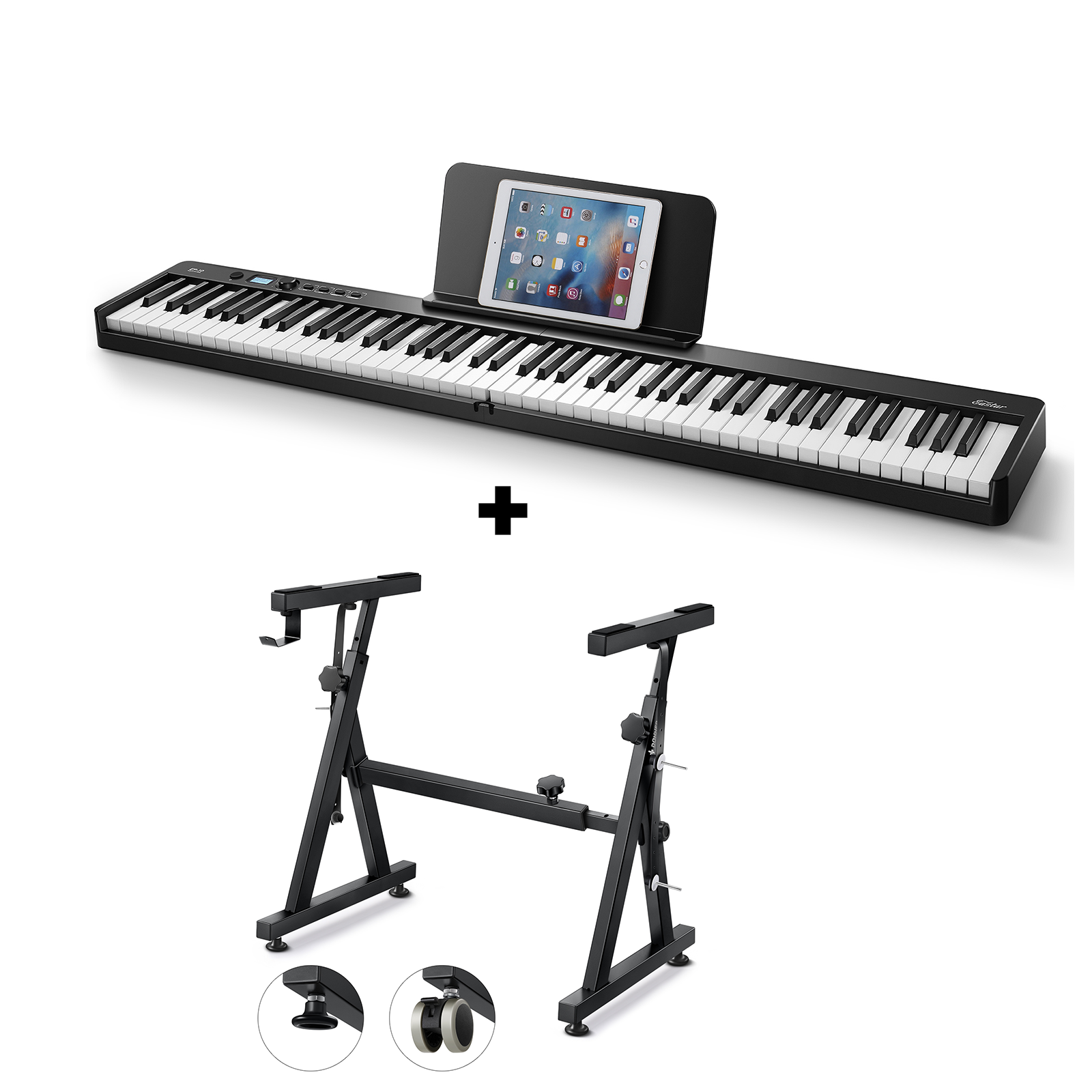 Eastar EP-10 Bluetooth Foldable Portable Keyboard 88-Key Semi-Weighted with Bag
