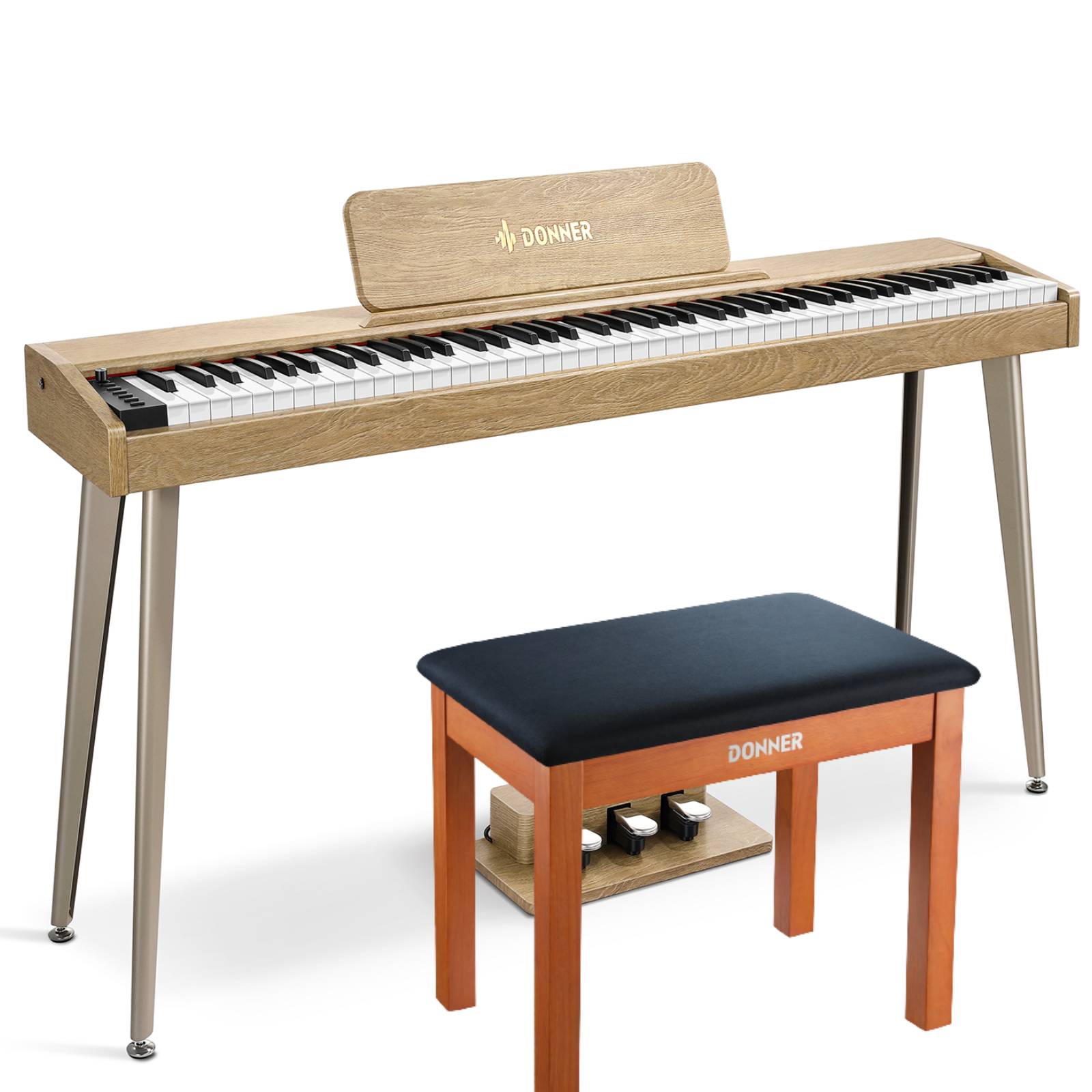 DDP-60 Wooden 88-Key Semi-Weighted Upright Digital Piano Donner