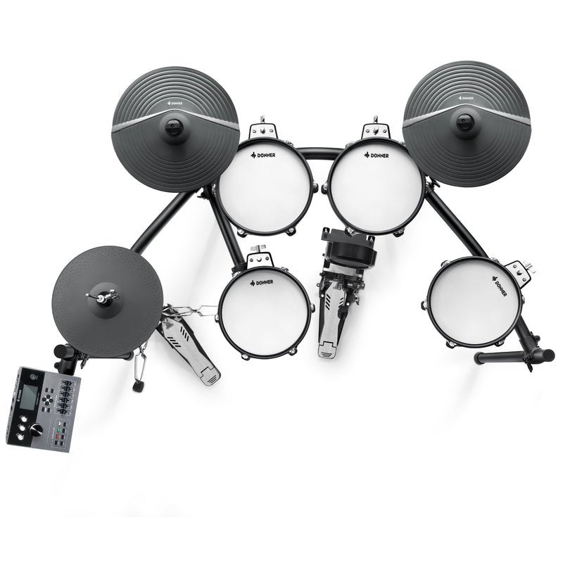 Donner DED-500 PRO Electronic Drum Set 4-Drum 3-Cymbal with Industry Standard Mesh Heads, Moving HiHat, and Included BD Pedal-DED 500 PRO##