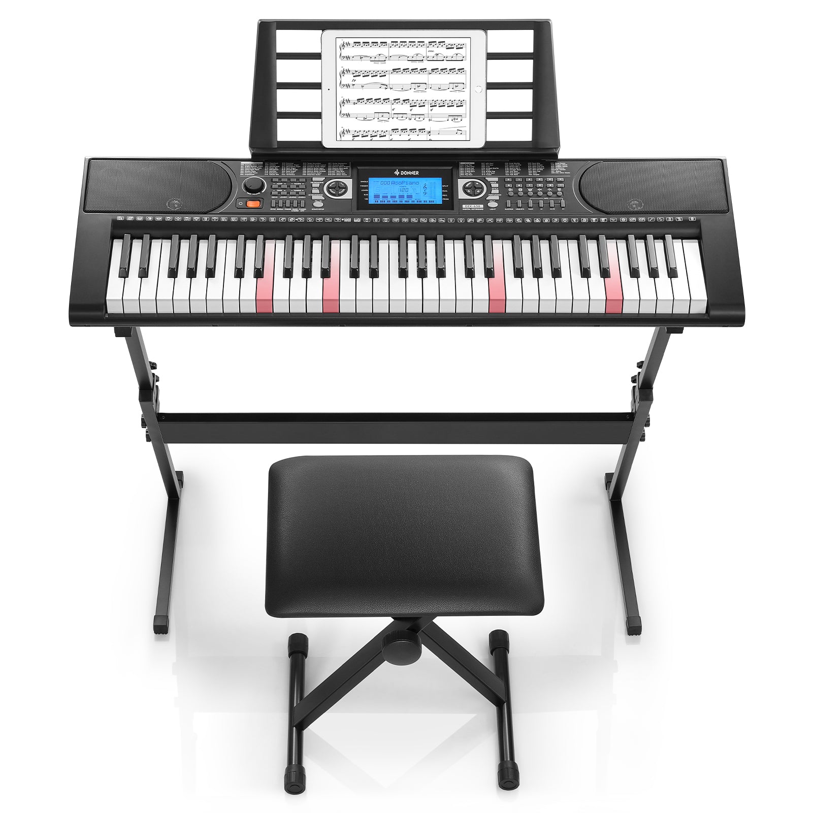 Donner DEK-630 61-Key Lighted Electronic Keyboard