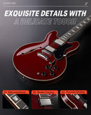 Donner D-J-P-1000 335 Style Electric Guitar Kit for Jazz Semi-Hollow Body with Dual H Pickups