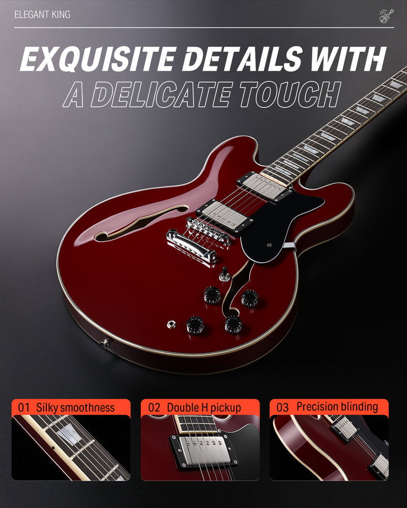 Donner DJP-1000 335 Style Semi-Hollow Jazz Electric Guitar Kit