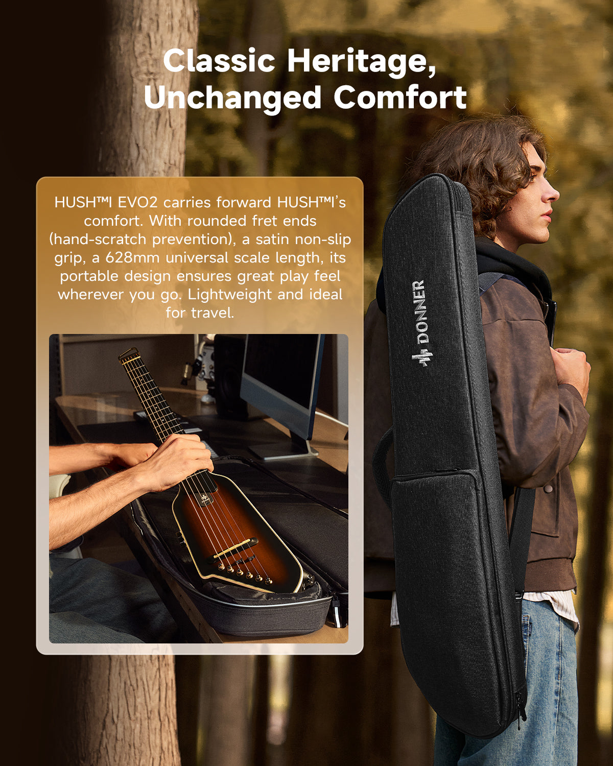 Donner HUSH™ I EVO2 Travel Guitar