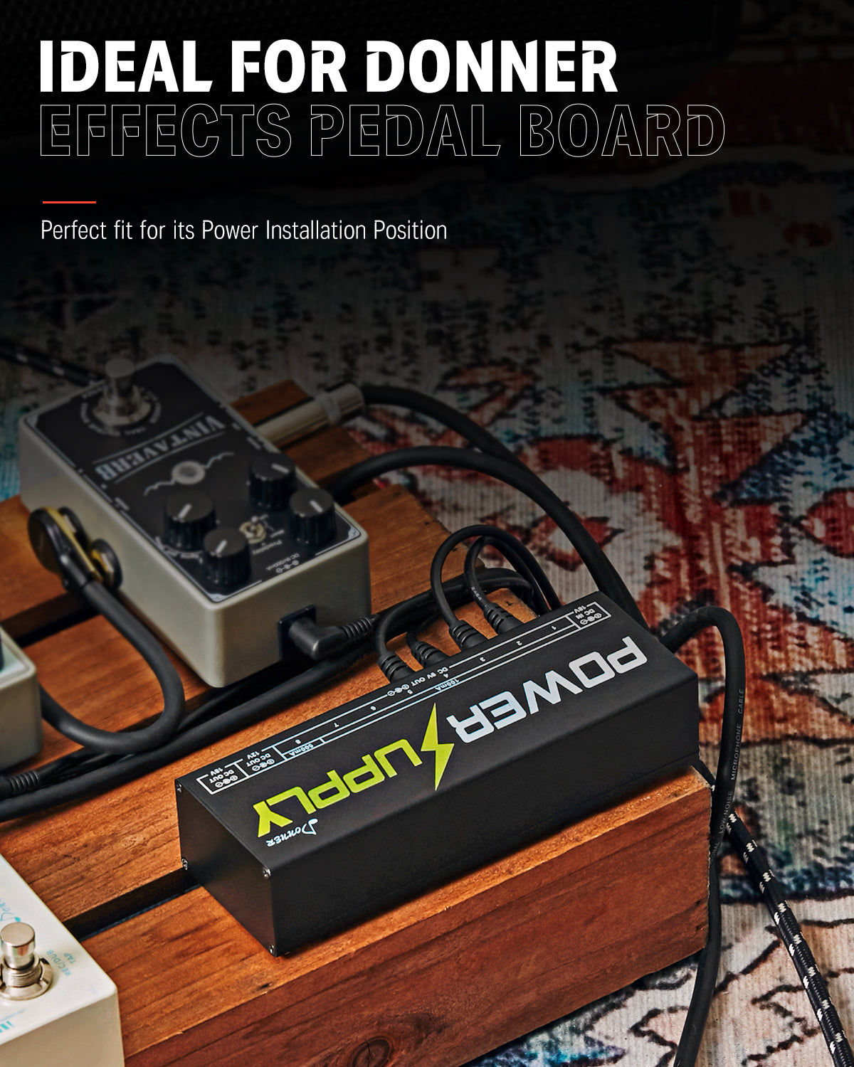 DP-1 10 Isolated DC Output Guitar Pedal Power Supply Donner