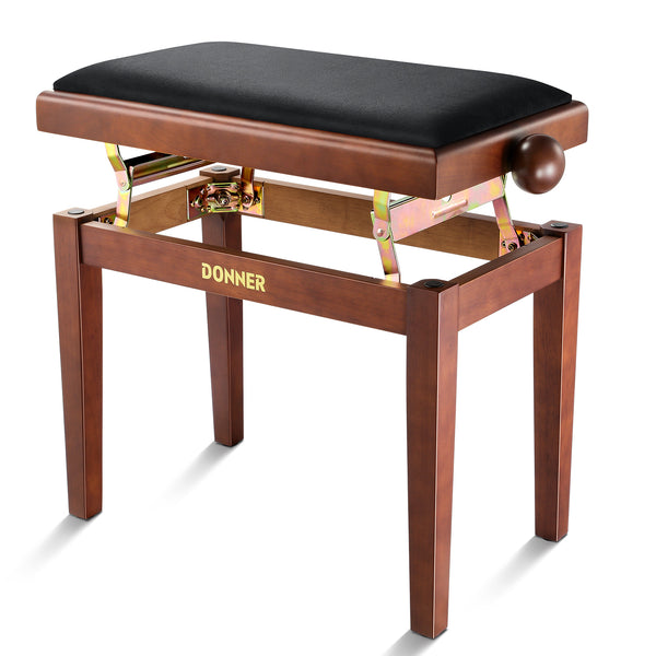 Donner Adjustable Height Piano Bench Brown Matt