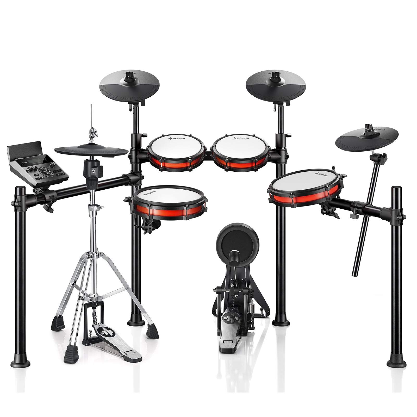 楽器 Donner    DED-200 DED-200X Electronic Drum Set 5-Drum 4-Cymbal with Throne/Headphone