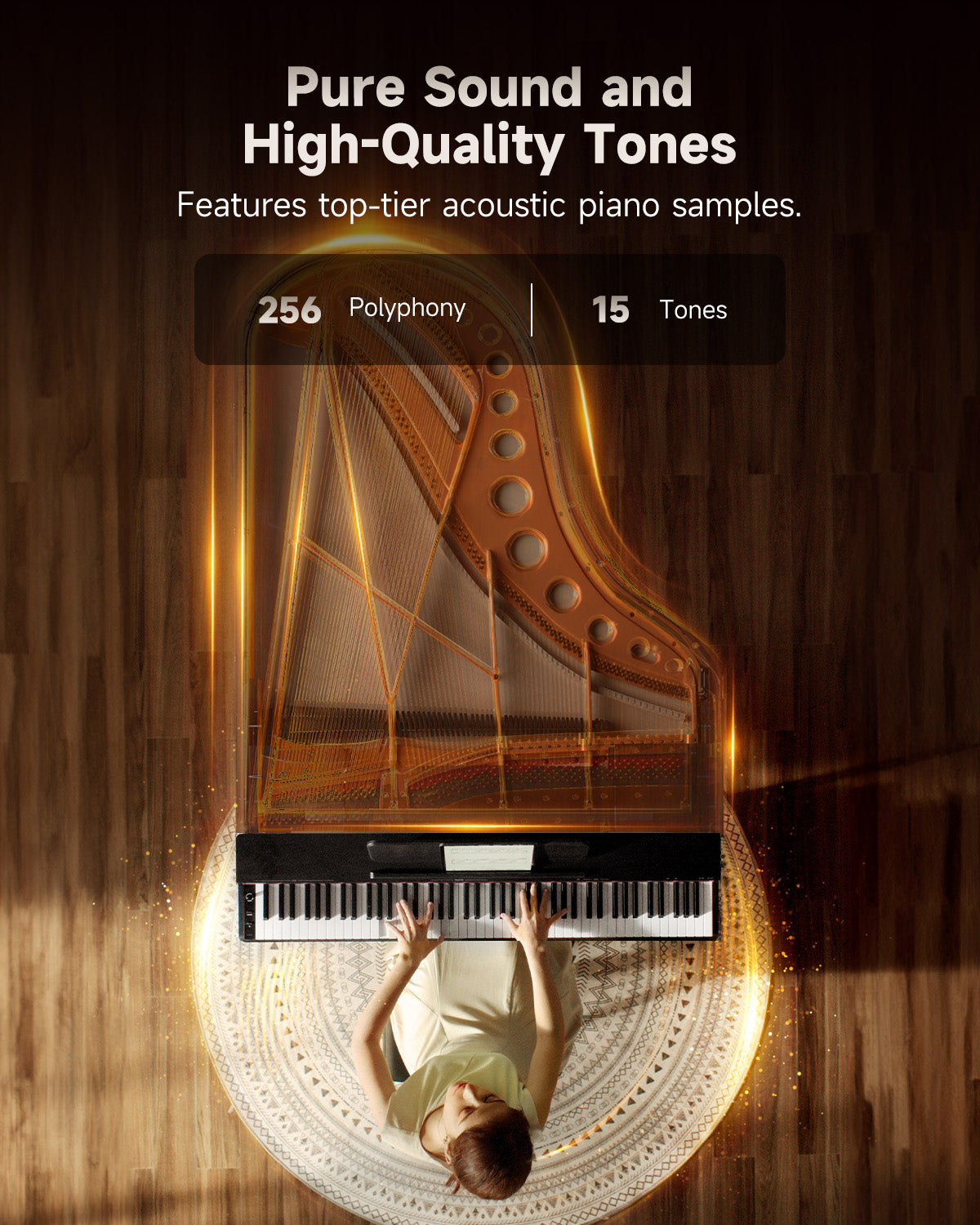 Donner OURA S100 電子ピアノ 88鍵盤 Donner OURA™ S100 電子ピアノ 88鍵盤 グレードハンマー鍵盤 省
