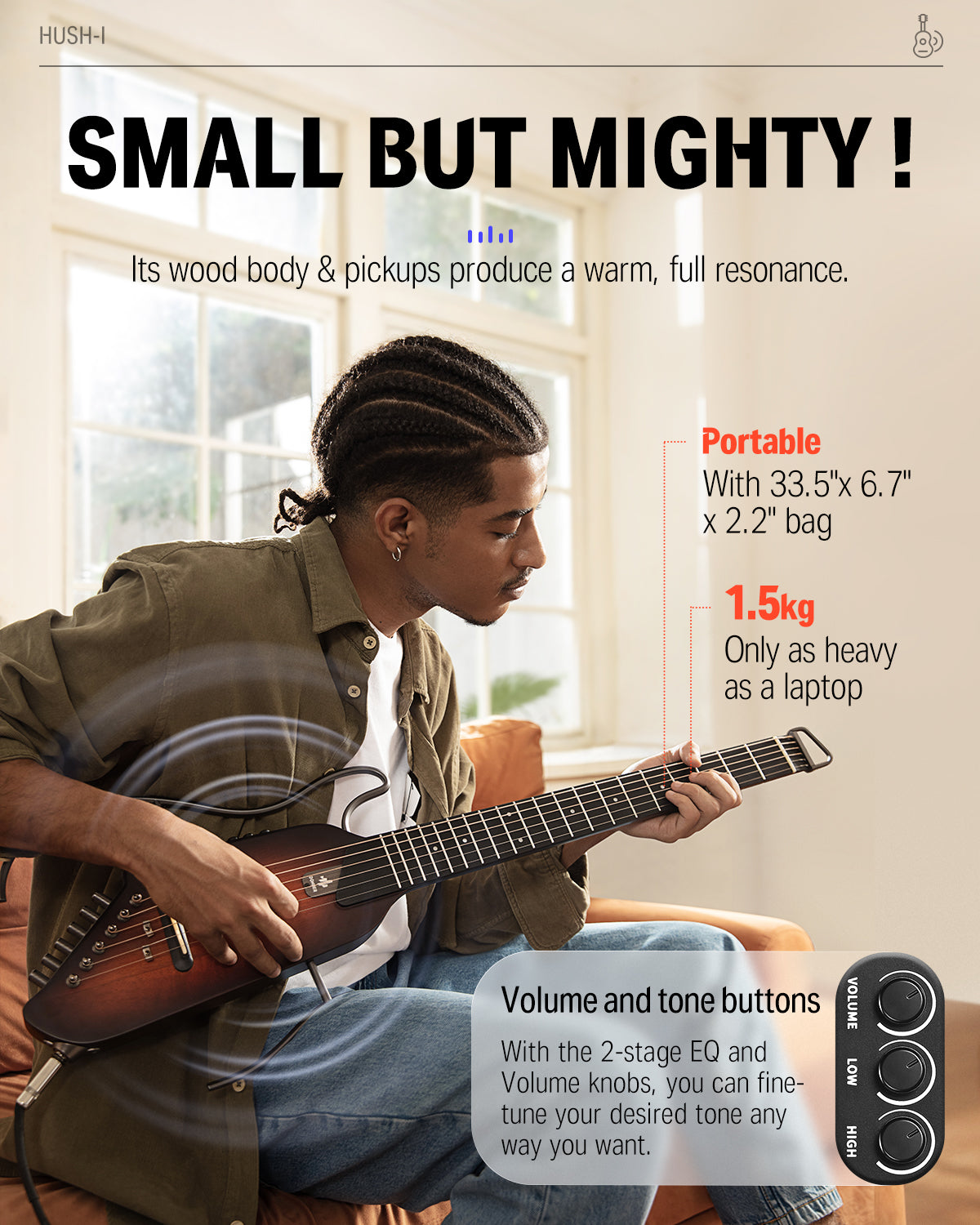 [新品／未開封]DONNER HUSH-I ドナーギター HUSH-I PRO Acoustic-Electric Travel Guitar with Sound Effects Donner