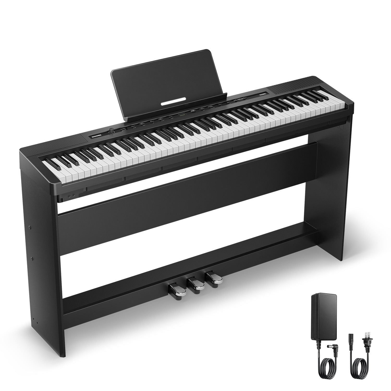 keyboard mit pedal Donner DEP-16 88 Key Weighted Portable Digital Piano for Beginner, Piano with Stand / Piano+Bench