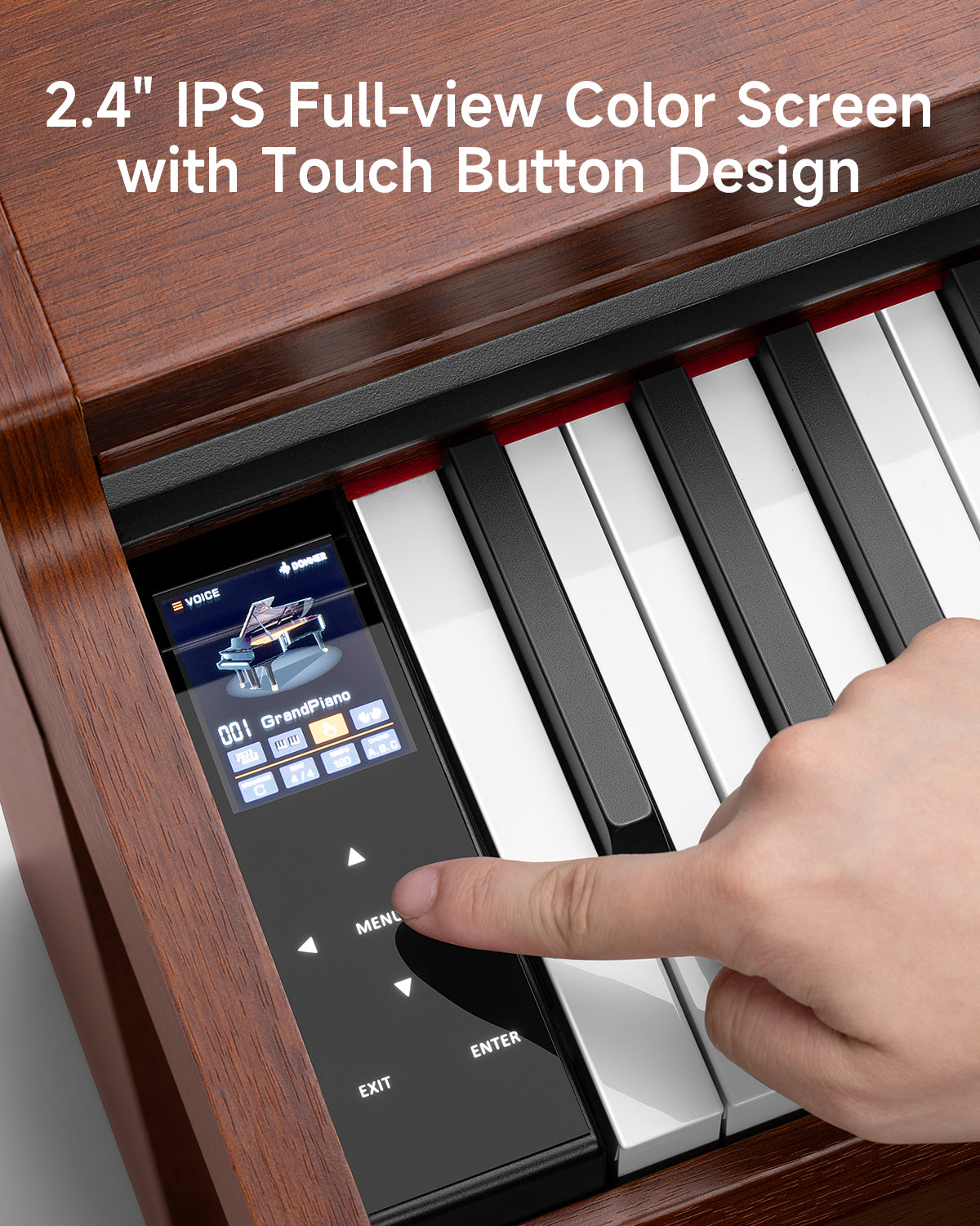 Donner DDP-200 PRO 88 Key Graded Hammer-Action Weighted Upright Digital Piano-Brown##
