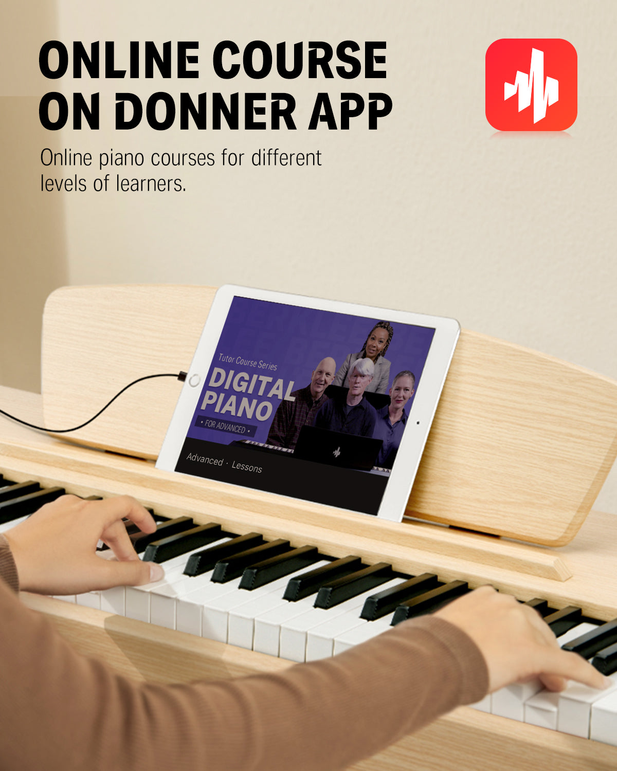 Donner DDP-80 Wooden Digital Piano-Light Oak Sound Upgrade##