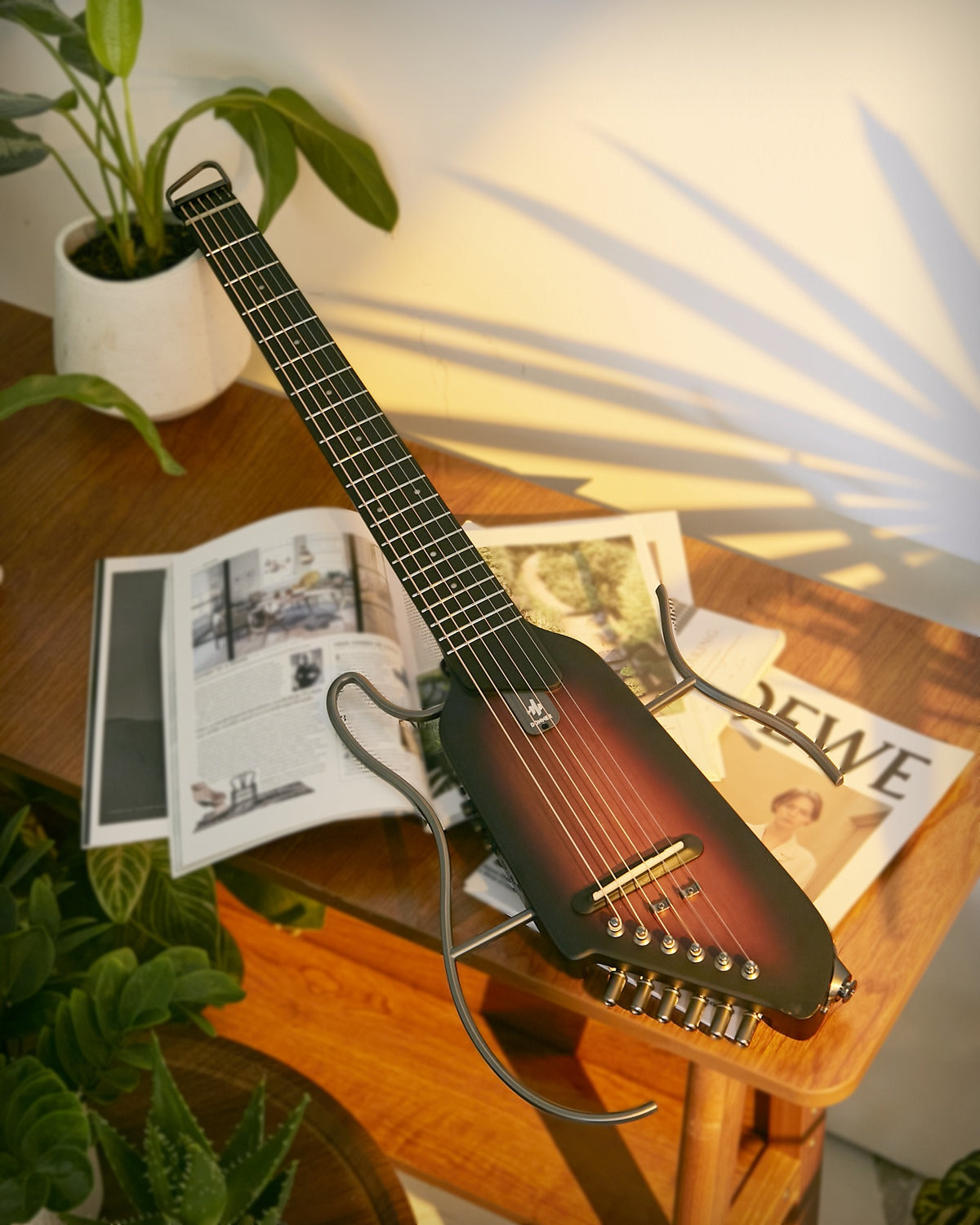 Donner HUSH-I Acoustic-Electric Guitar Kit for Travel Silent Practice-Mahogany Sunburst##