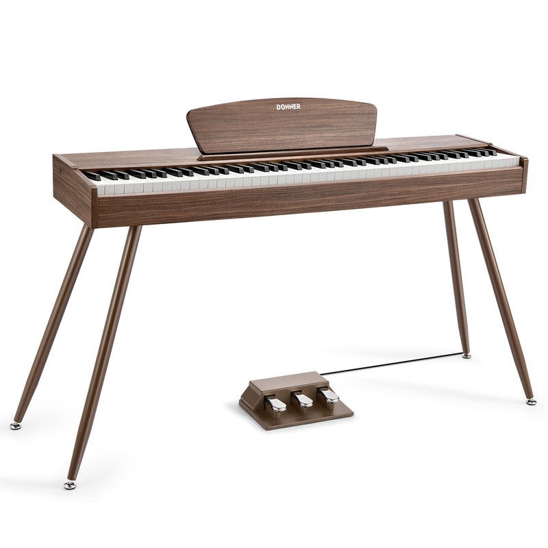 Donner 電子ピアノ 88鍵 ハンマーアクッション鍵盤 3本ペダル/スタンド