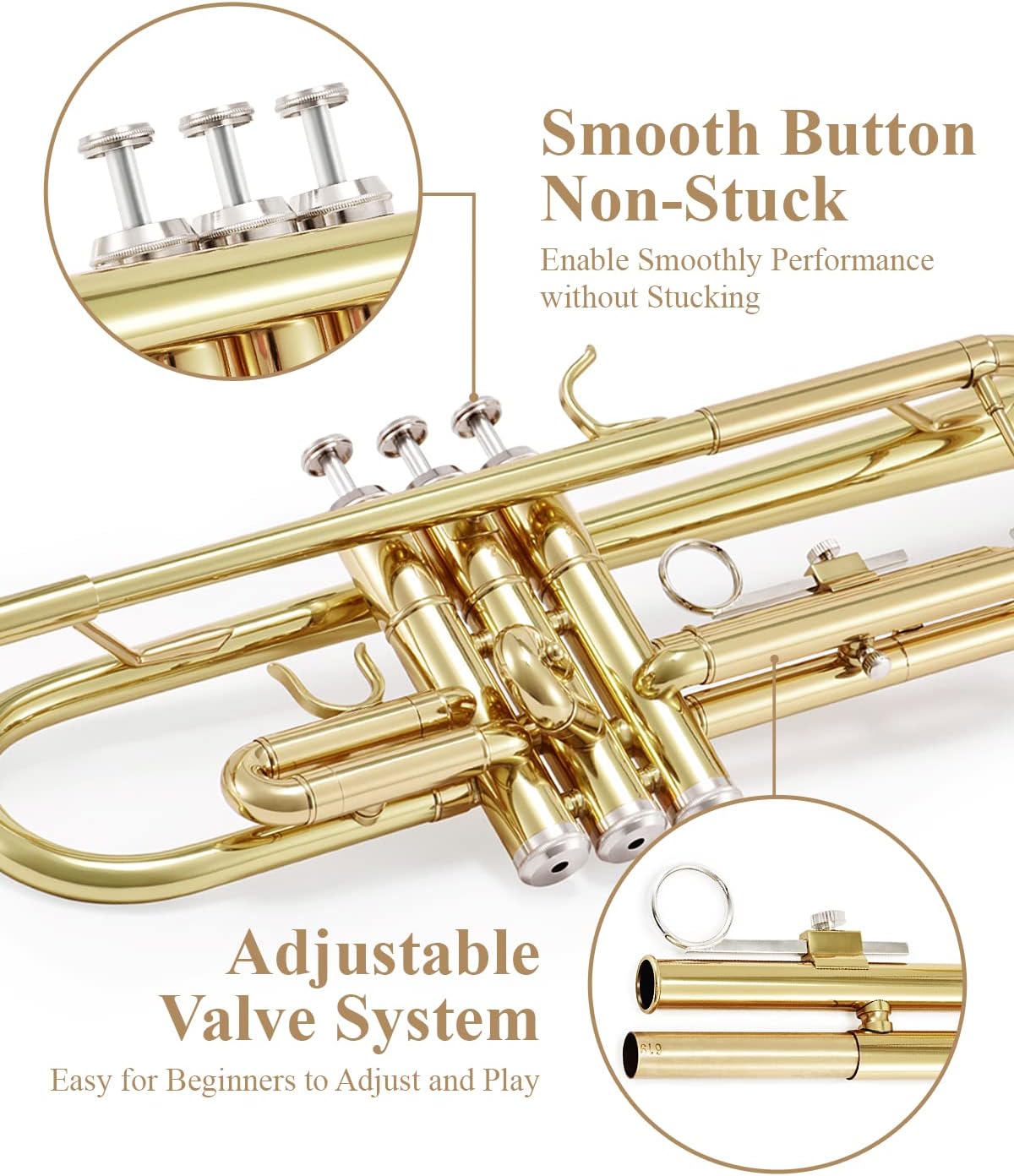 Eastar Bb Trumpet Standard Trumpet Set for Student Beginner