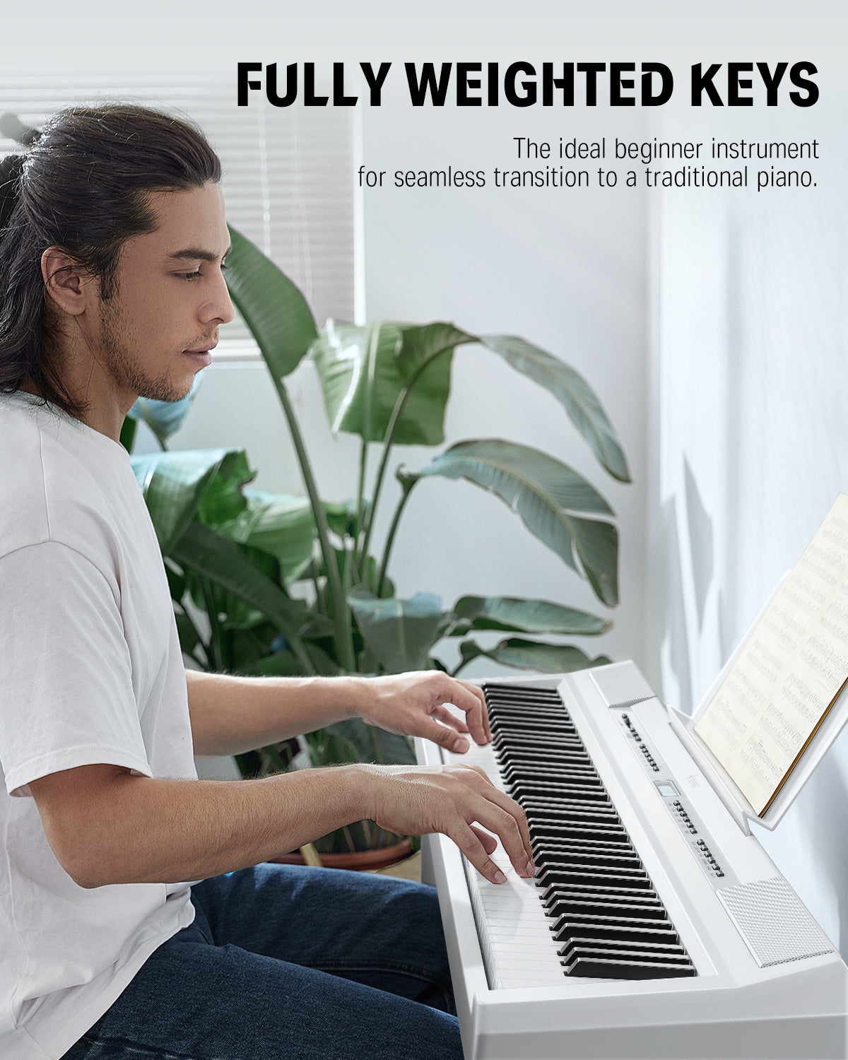 DEP-20 88 Key Weighted Digital Piano with Stand & 3-Pedal Donner