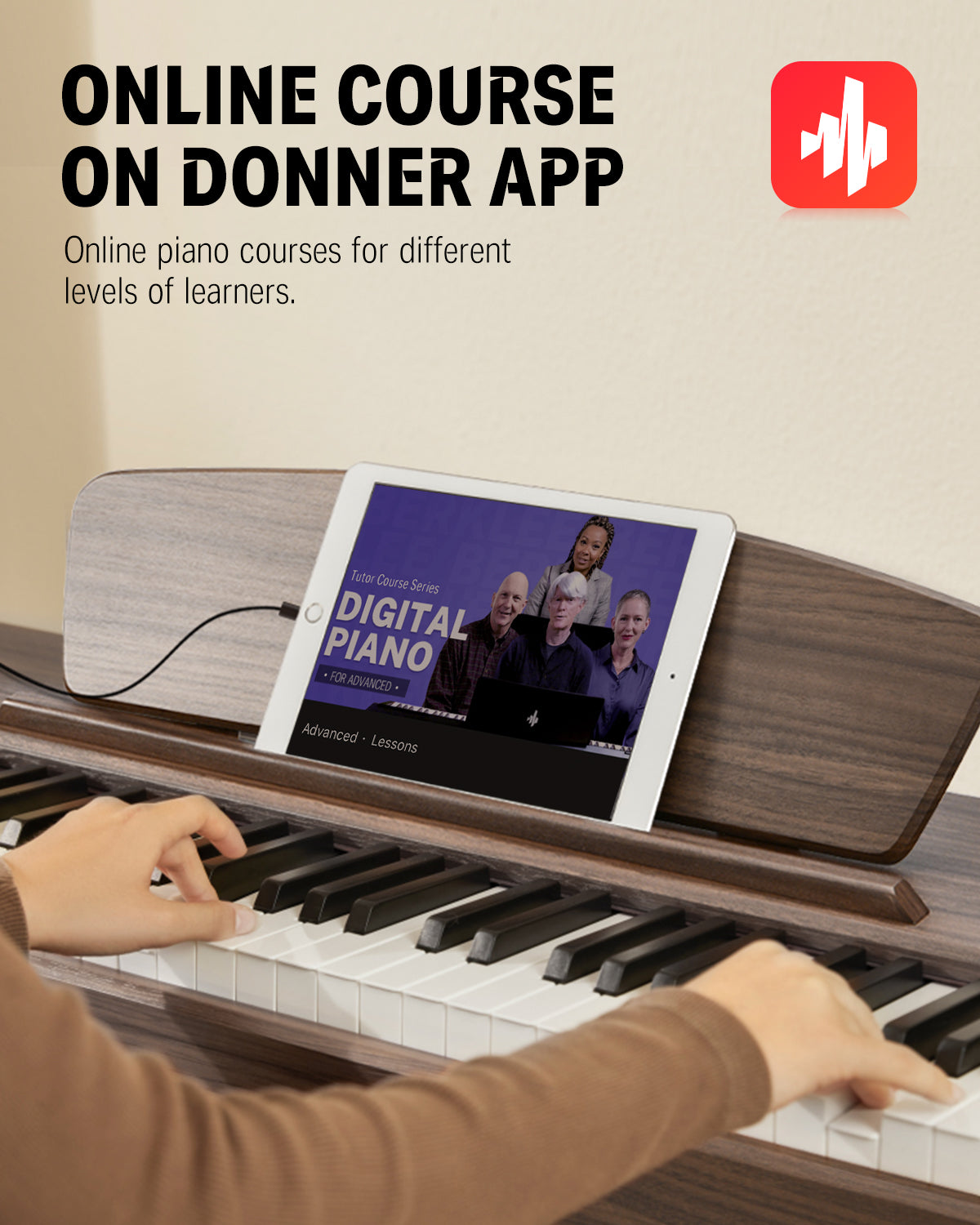 Donner DDP-80 Wooden Digital Piano-Walnut Sound Upgrade##