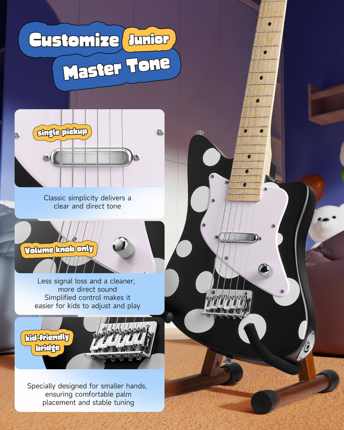 Donner DJM-100 Mono Dot 30 inch Kids Electric Guitar Kit