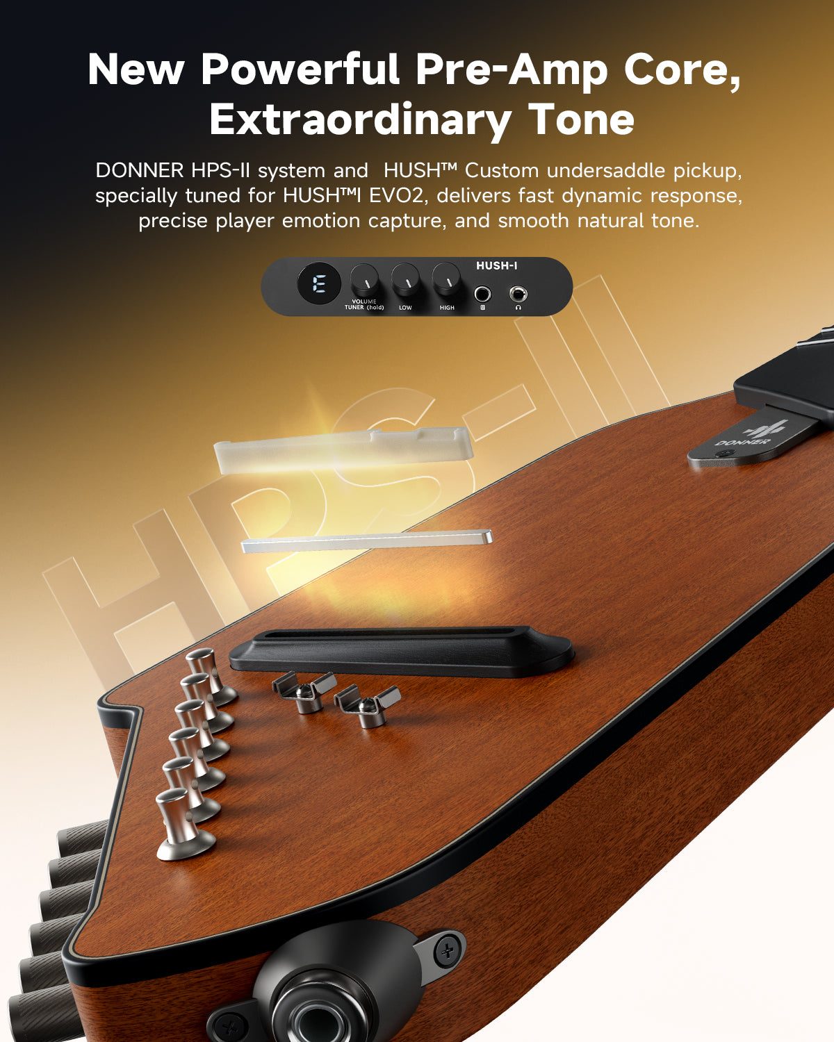 Donner HUSH-I Evo2 Guitar-Natural##