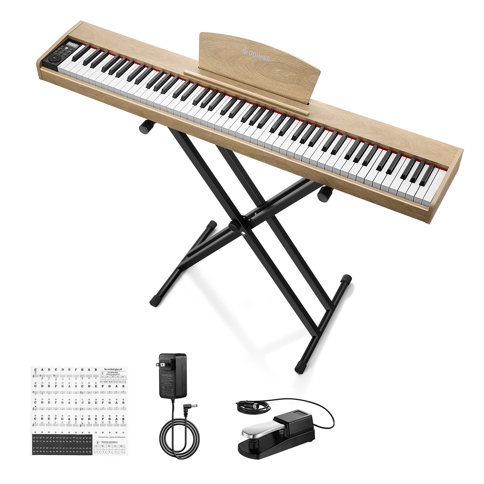 Donner DEP-1S Beginner Digital Piano Kit-Light wood##
