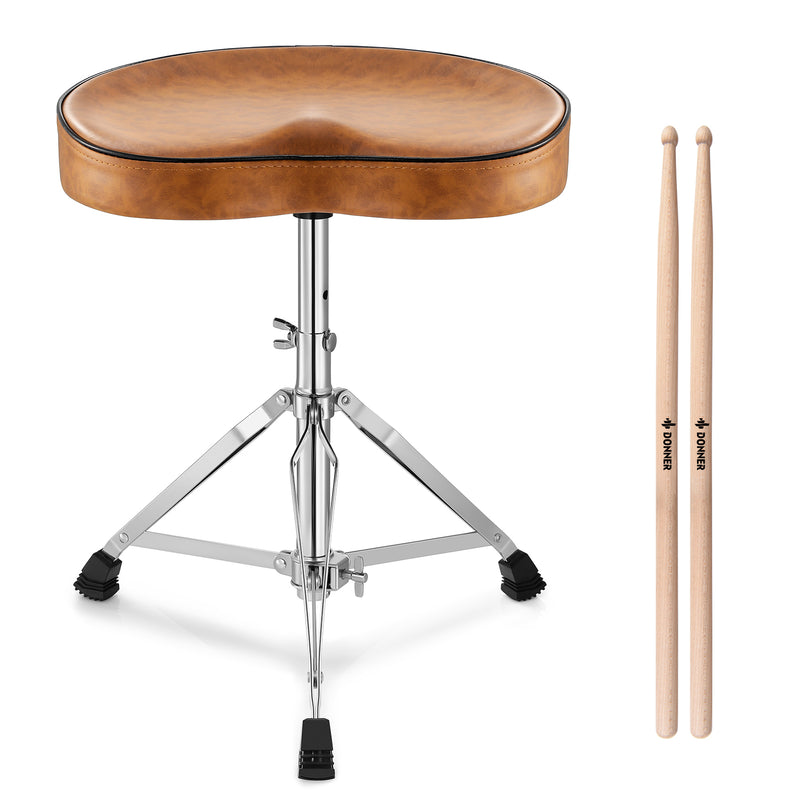 Donner DT-50 Brown Slim Saddle Drum Stool