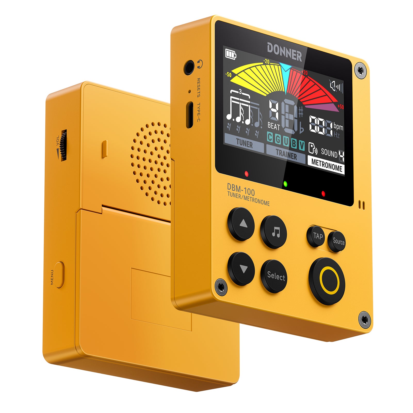 Donner DBM-100 Metronome-Yellow##