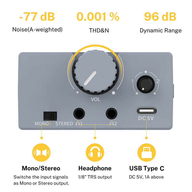 Donner Rechargeable Portable Personal in-Ear Monitor Amplifier Analog Headphone Amplifier