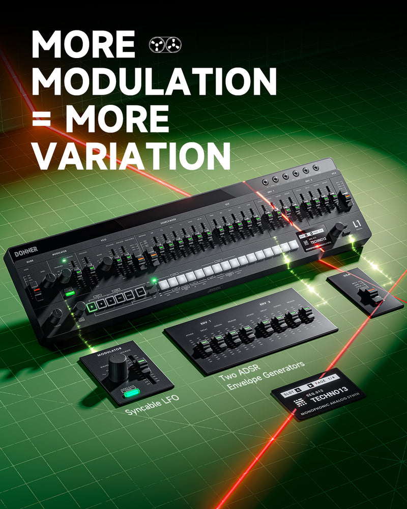 Essential L1 Analog Synthesizer + KB-32M 32-Key Magnetic MIDI Keyboard ...