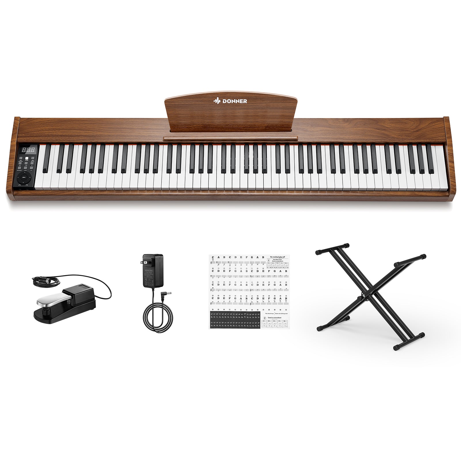 Donner DEP-1S Beginner Digital Piano Kit-Antique Brown##