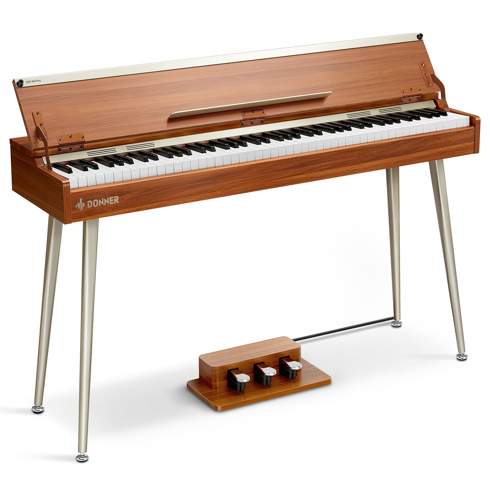 Donner DDP-80 PLUS 88 Key Weighted Wooden Upright Digital Piano with Semi-open Cover