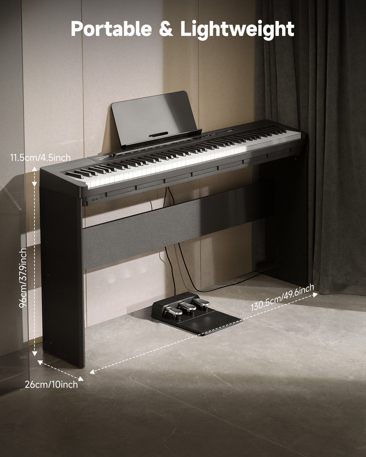 DEP-16 Portable Digital Piano-Piano with Stand - Movable Pedal##