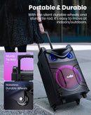 Moukey MTs12-1 Karaoke Machine Portable PA Trolley Speaker with Woofer/Bluetooth/2 Mic