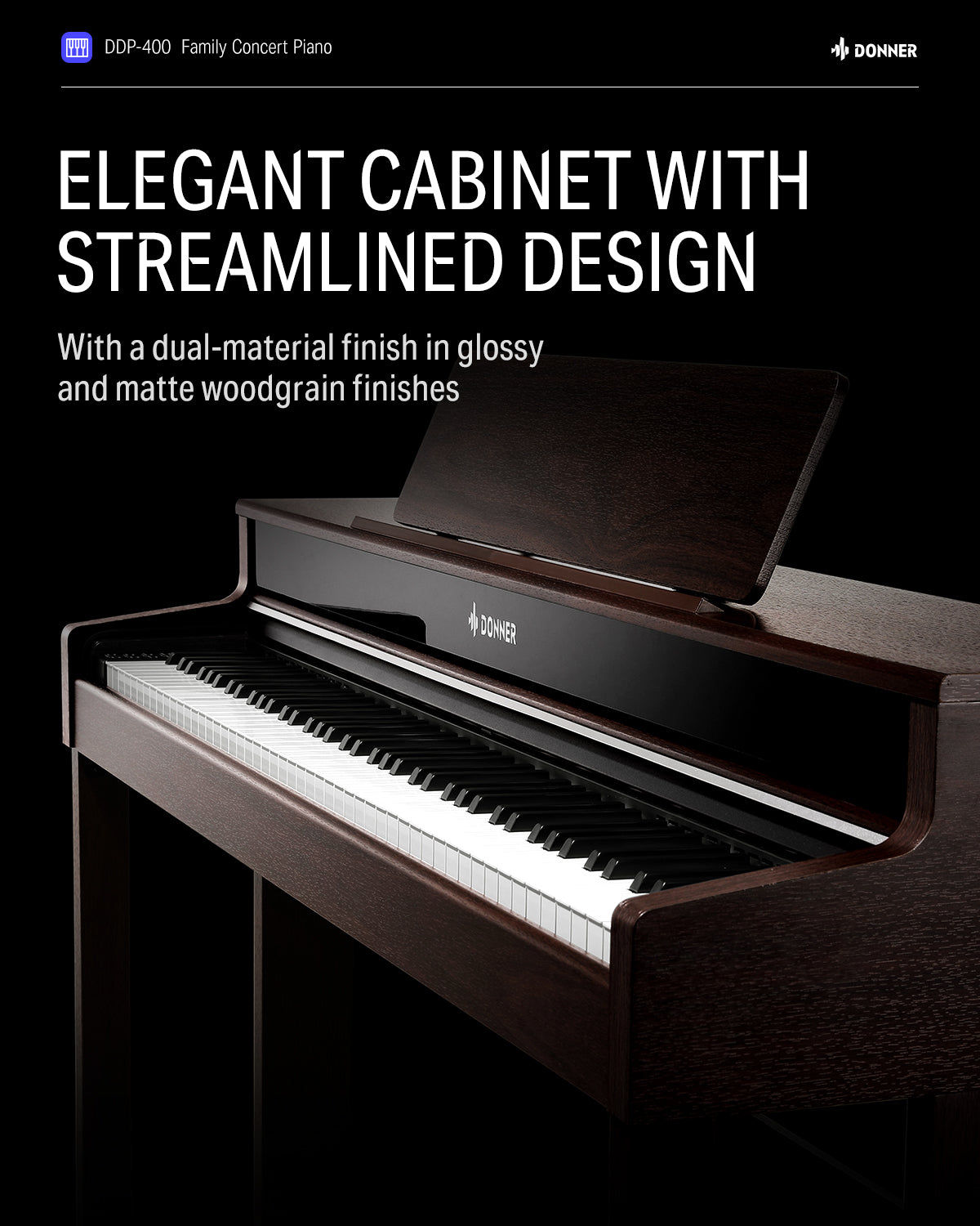DDP-400 Professional Digital Piano with Extended Speaker Cabinet