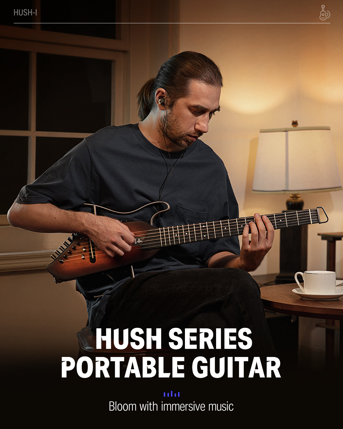Donner HUSH-I Acoustic-Electric Guitar Kit for Travel Silent Practice-Mahogany Sunburst##