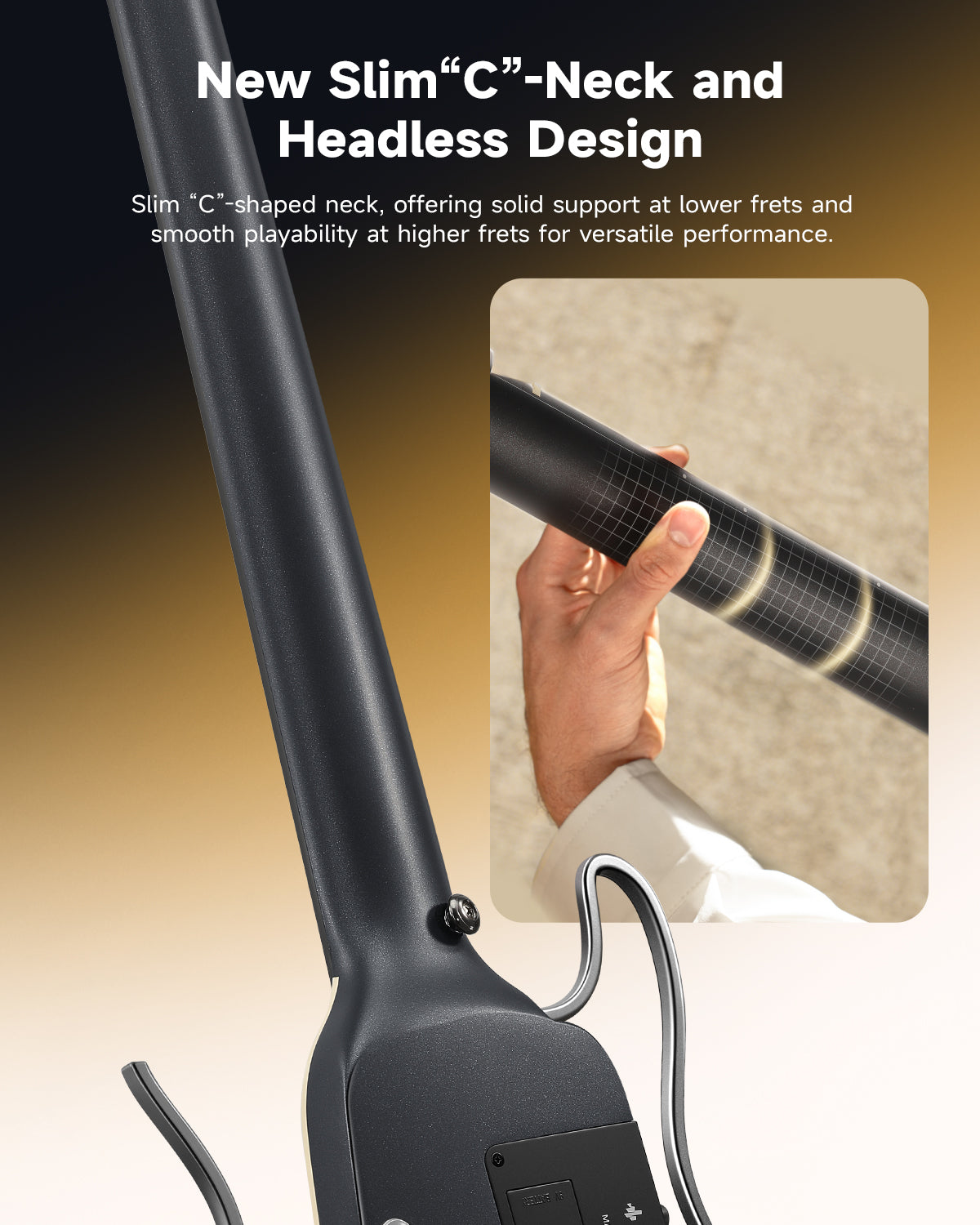 Donner HUSH-I Evo2 Guitar-Black##