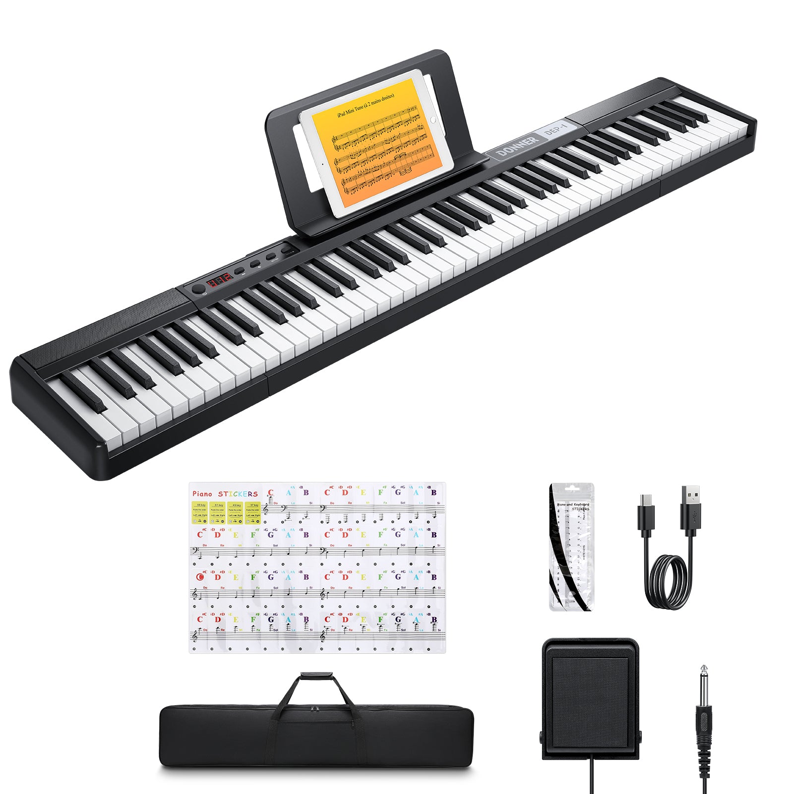 DEP-1 88 Key Beginner Digital Piano with X Stand Donner