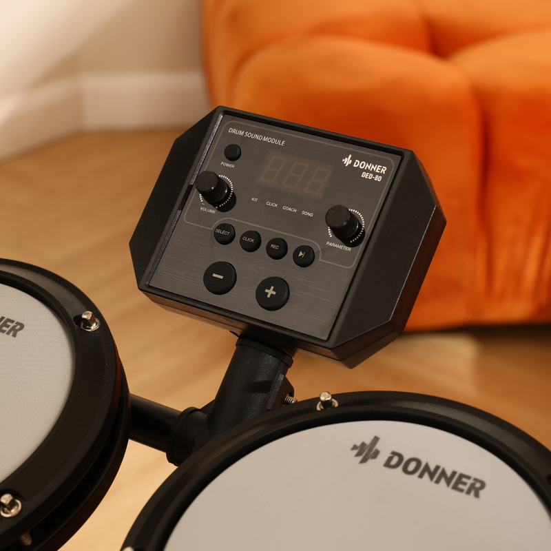 Donner DED-80 Best Electronic Drum Kit For Beginners with Headphones/Drum Throne