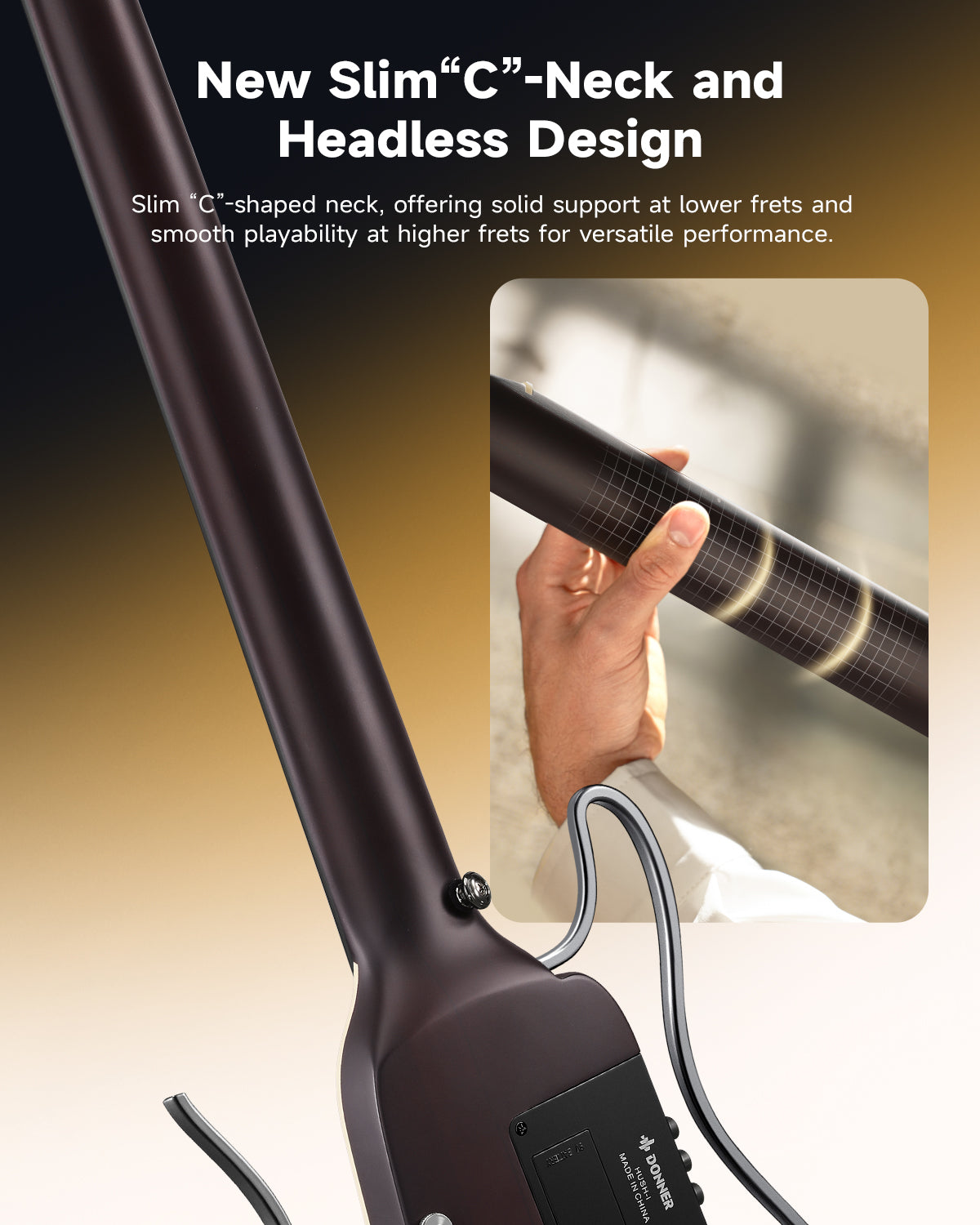 Donner HUSH-I Evo2 Guitar-Sunburst##