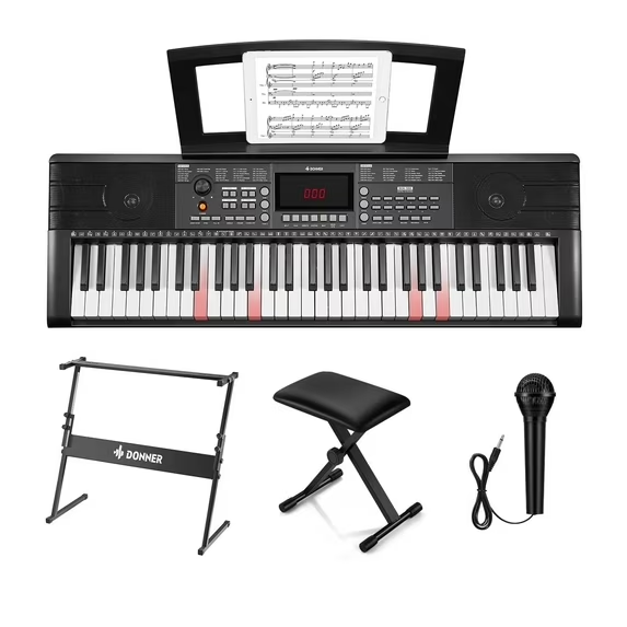 Donner DEK-300 61-Key LED Electronic Keyboard Piano