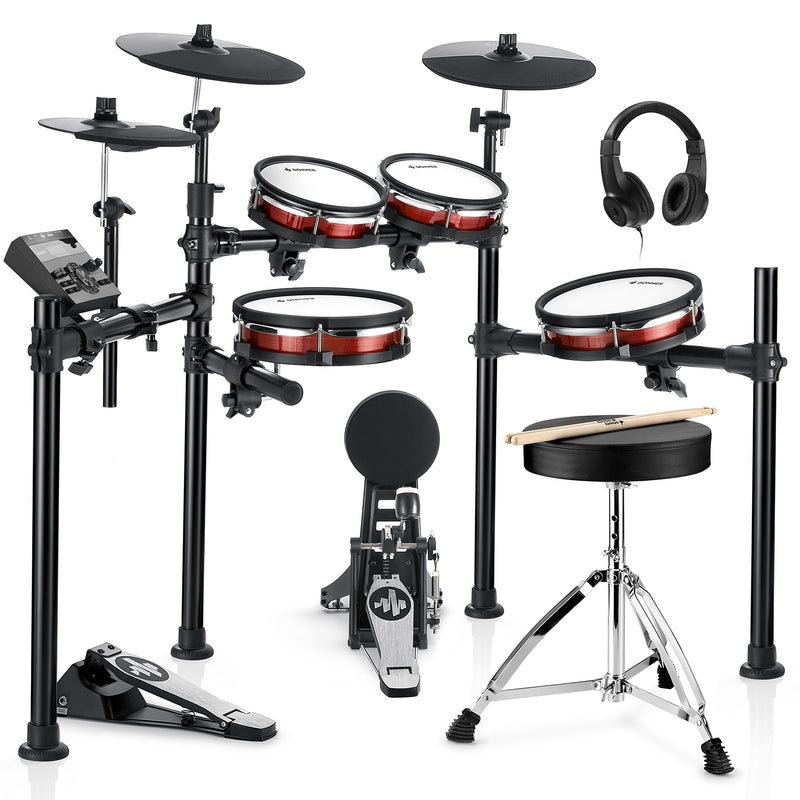Donner DED-200X Electronic Drum Set 5-Drum 4-Cymbal with Throne