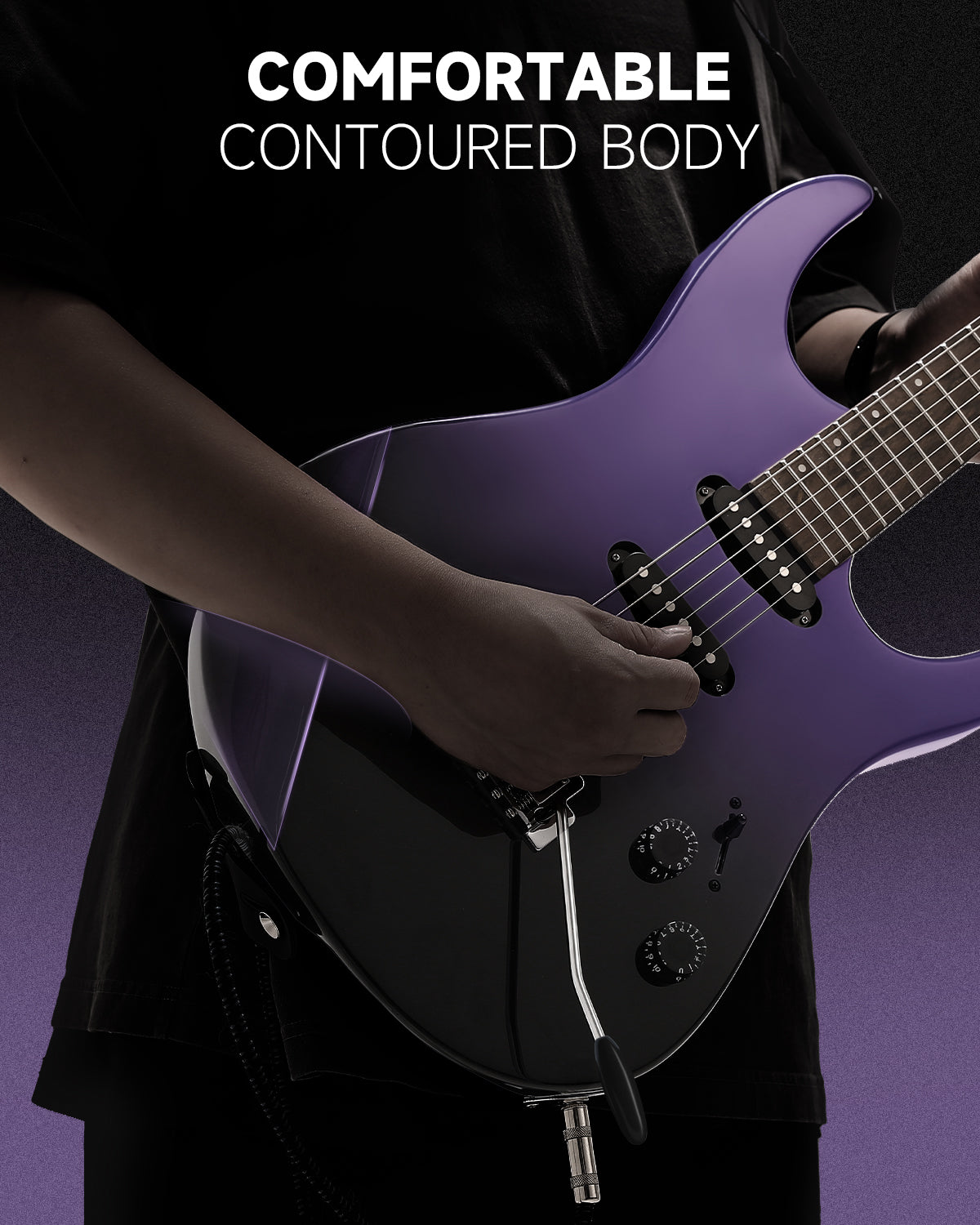Donner DMT-66 Electric Guitar-Midnight-Purple Gradient##