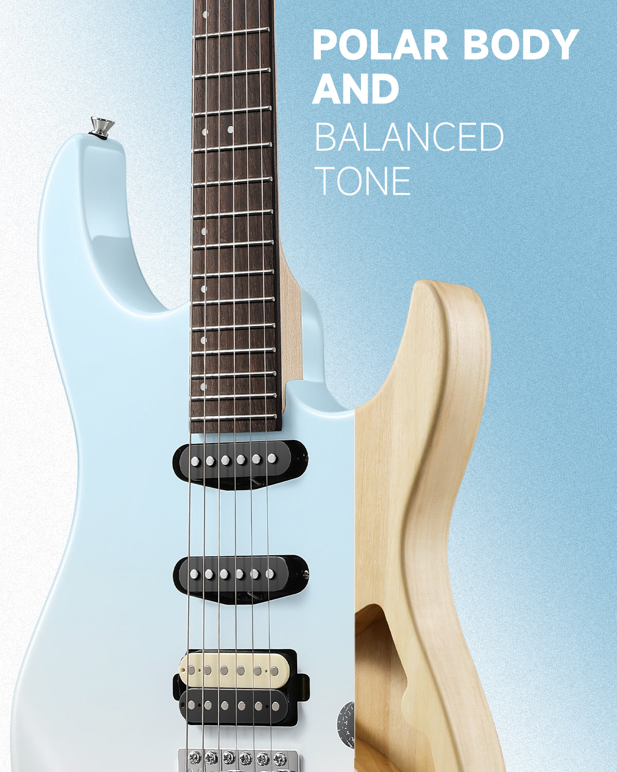 Donner DMT-66 Electric Guitar-Blue-White Gradient##