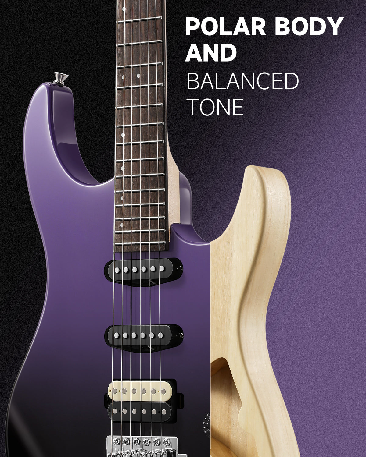 Donner DMT-66 Electric Guitar-Midnight-Purple Gradient##