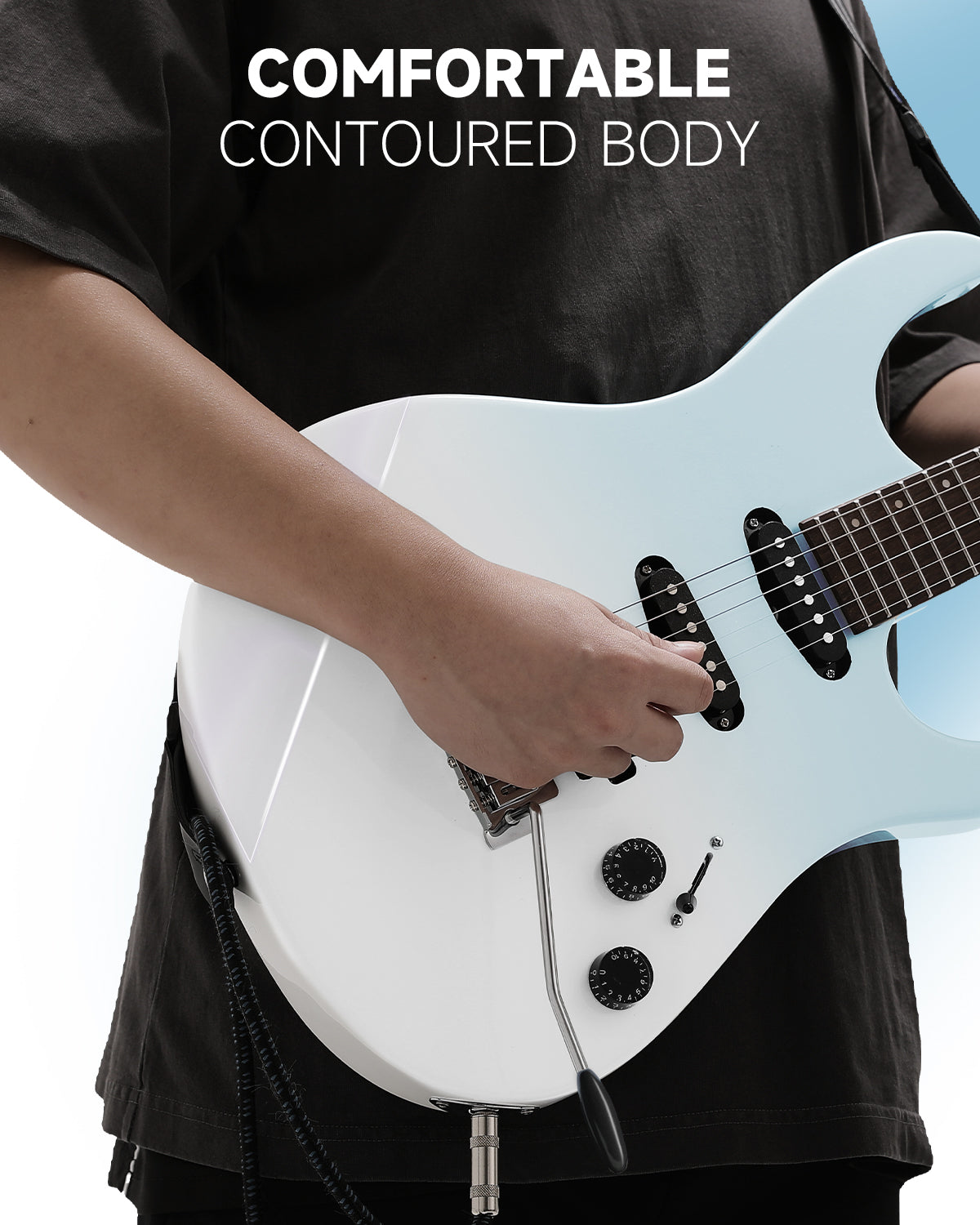 Donner DMT-66 Electric Guitar-Blue-White Gradient##