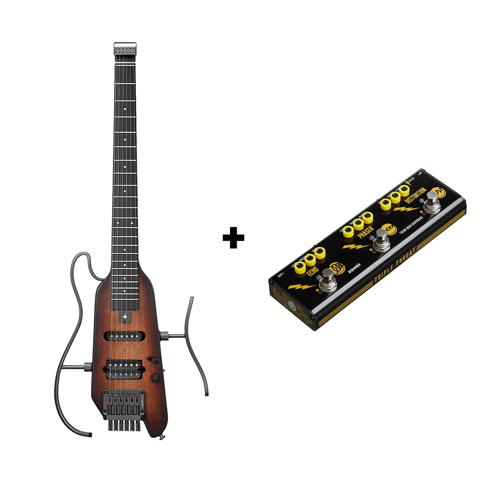 ギター Donner Hush guitar HUSH X HUSH-X Porable Electric Guitar Kit for Travel Donner