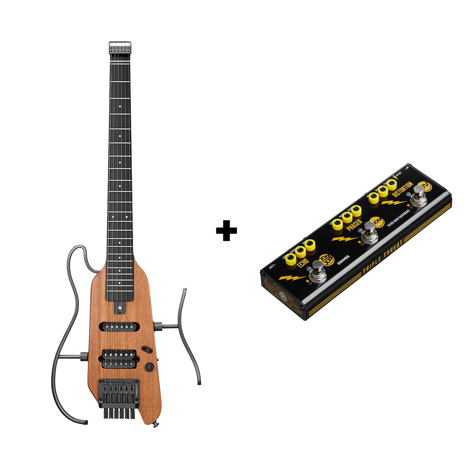 HUSH-X Porable Electric Guitar Kit for Travel Donner