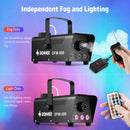 Donner DFM-400 500W 13-Color Fog Machine w/ Remote Control RGB LED Light Strobe Effect Smoke Machine Portable for Halloween Party Christmas Wedding