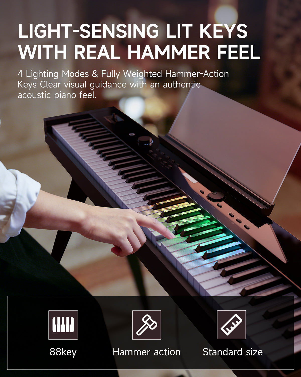 Donner DP-S500 Upright Hammer Action Digital Piano